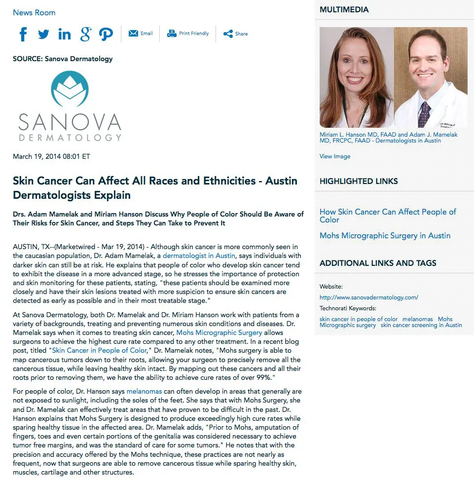 Skin Cancer Can Affect All Races and Ethnicities – Austin Dermatologists Explain