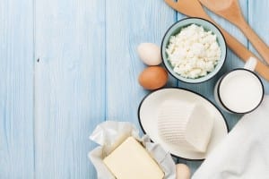 Dairy products. Milk, cheese, egg, curd cheese and butter